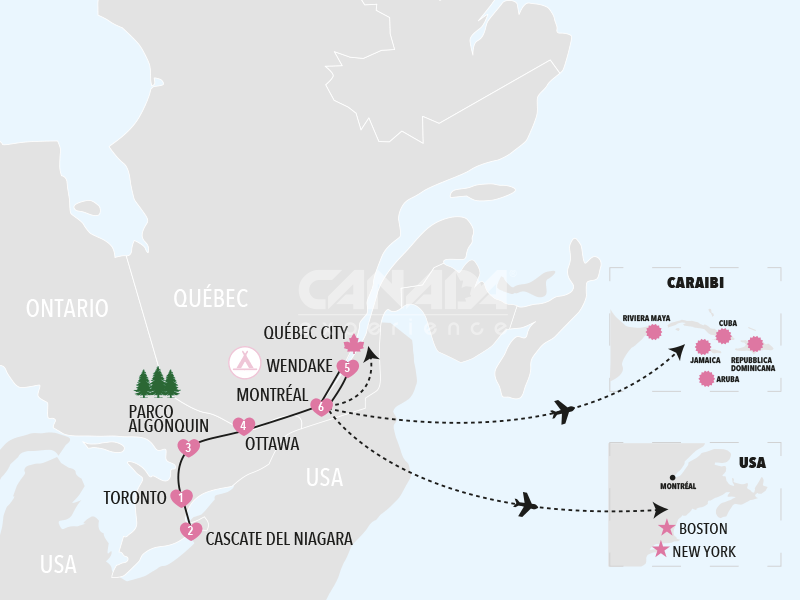 Mappa Est Canadese on the Road