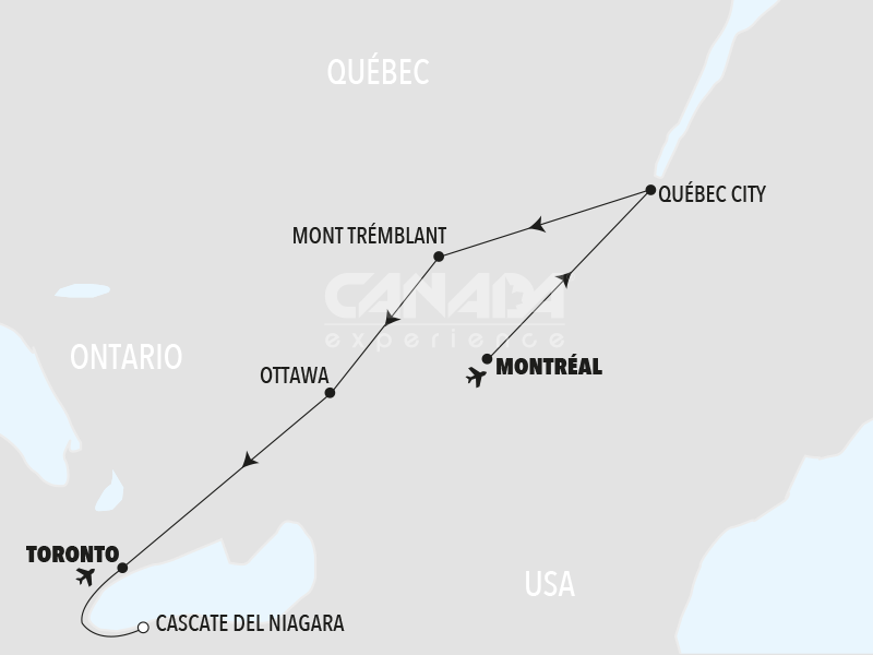 Canada Experience Partenze Garantite mappa Panorami canadesi